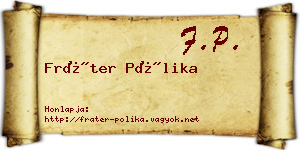 Fráter Pólika névjegykártya